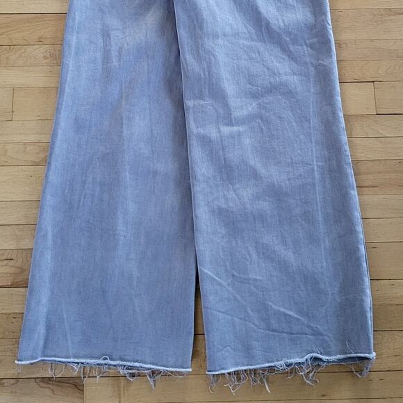 Oat High Rise Wide Leg Jeans Size 29 Gray Pants Crop Light Faded Denim 28x28 - Picture 6 of 10
